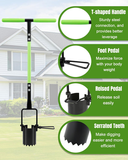 5 Inch Depth Bulb Planter Tool with Automatic Soil Release for Garden