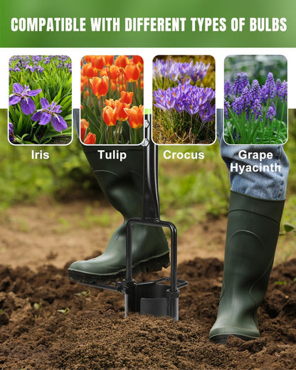 5 Inch Depth Bulb Planter Tool with Automatic Soil Release for Garden