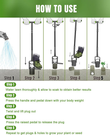 5 Inch Depth Bulb Planter Tool with Automatic Soil Release for Garden