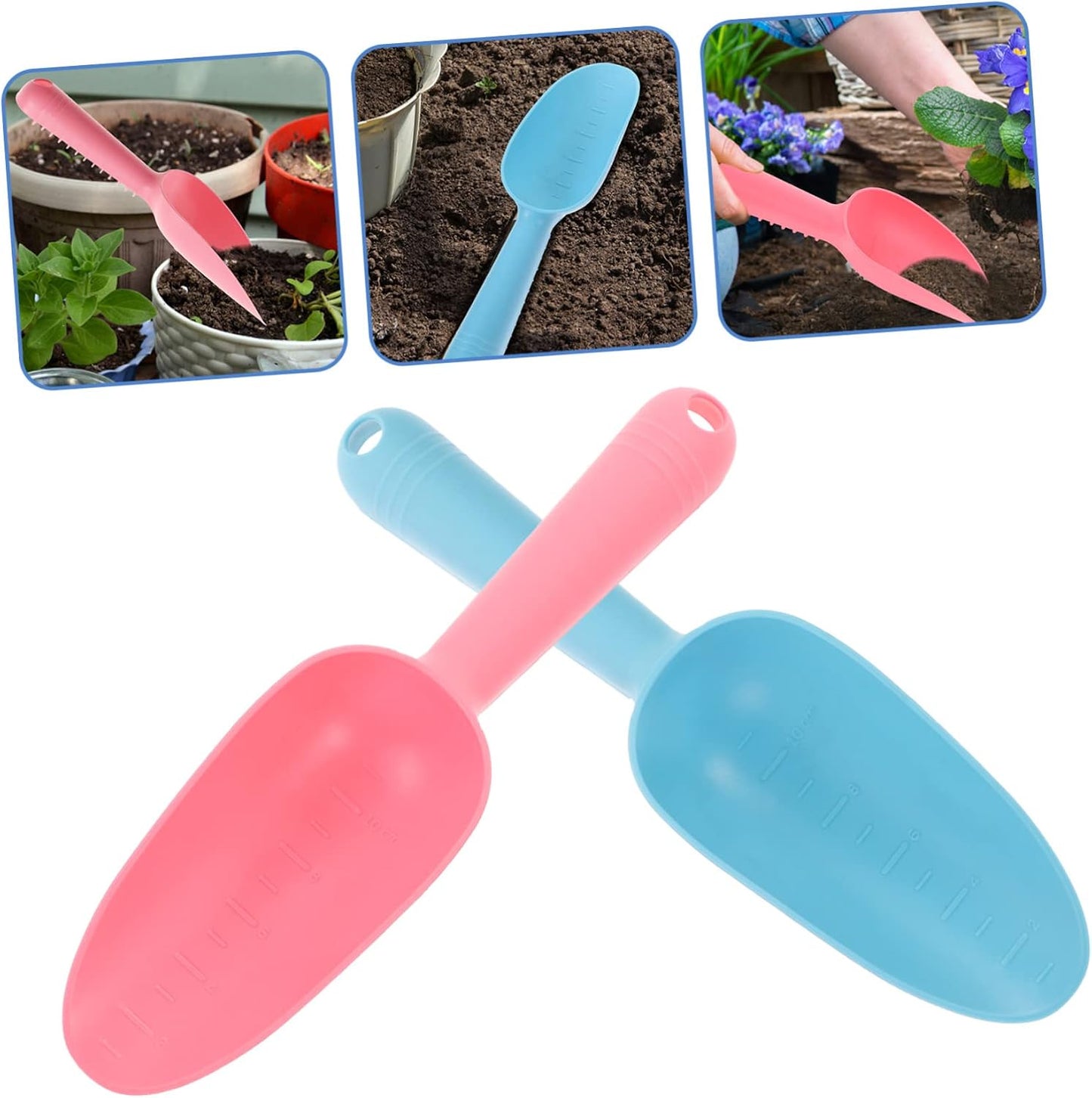 2 Pcs Plastic Hand Trowel Garden Shovel Tool Transplant Digging Scoop for Planting