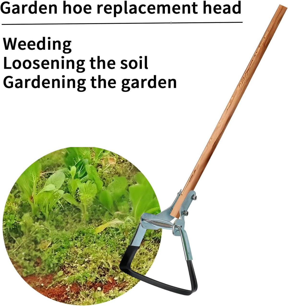 Garden Tool Stirrup Hoe Hula Replacement Heads Adjustable Scuffle Hoes Loop WeedingTools for Gardening 2packs