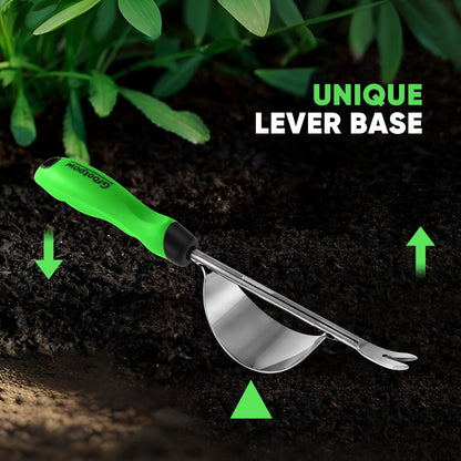 HW1 Hand Weeder Tool, Weed Puller Tool with Ergonomic Handle for Garden - Durable Unique Lever Design Dandelion Weeder Tool with V-Shaped Forks for Easy Weed Removal - in Gift Box