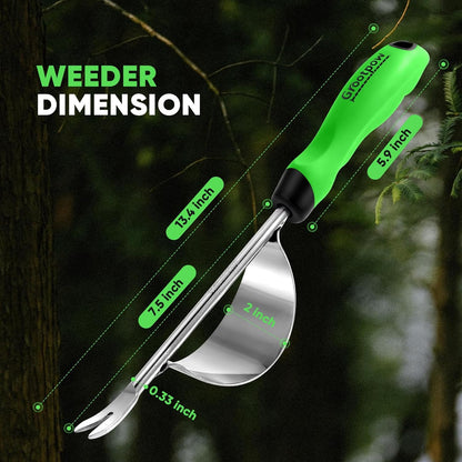 HW1 Hand Weeder Tool, Weed Puller Tool with Ergonomic Handle for Garden - Durable Unique Lever Design Dandelion Weeder Tool with V-Shaped Forks for Easy Weed Removal - in Gift Box