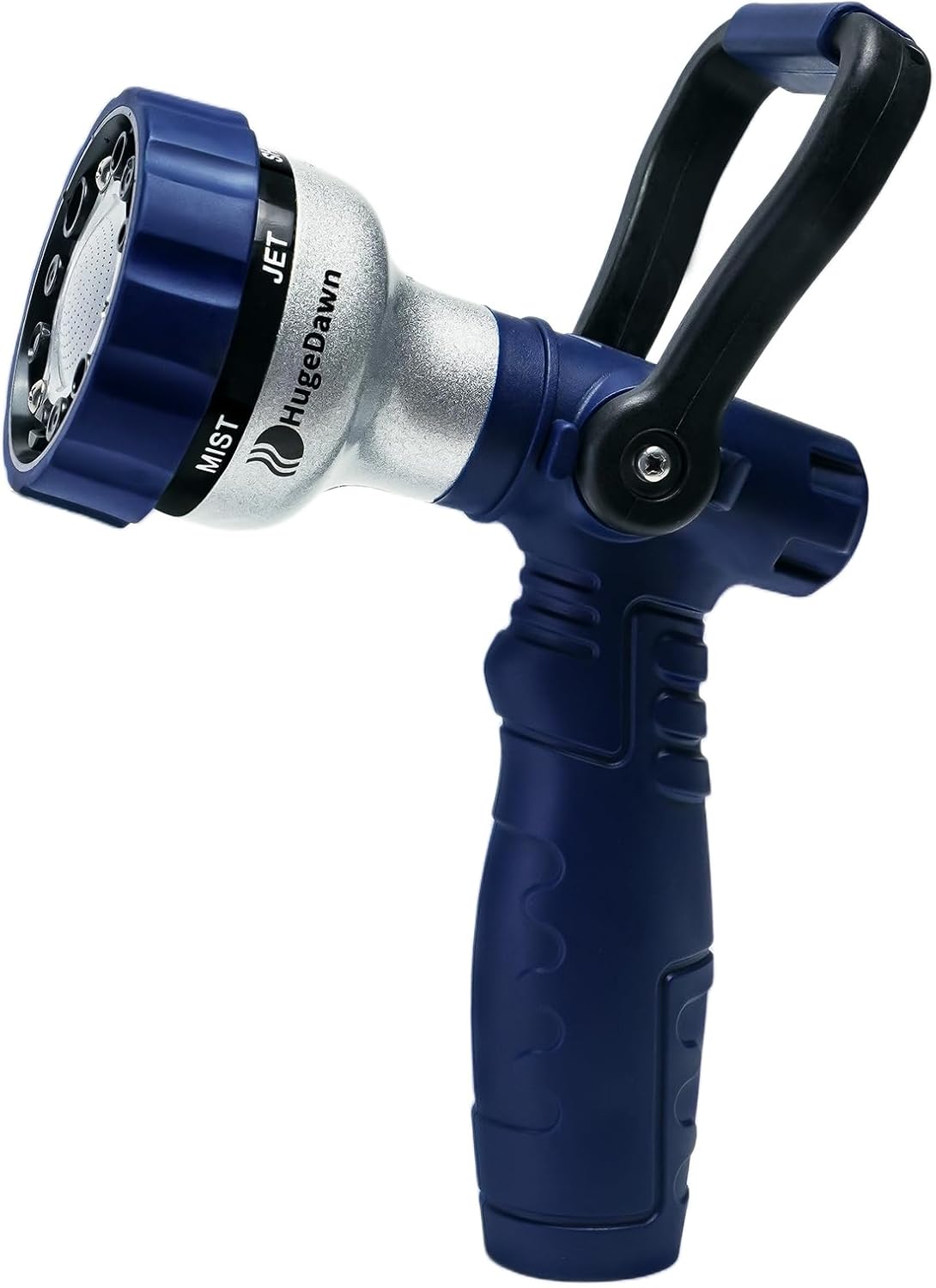 Garden Hose Nozzle, 6 Spray Patterns Heavy Duty Metal Water Nozzle with High Pressure for Watering, Cleaning, Washing (Blue)