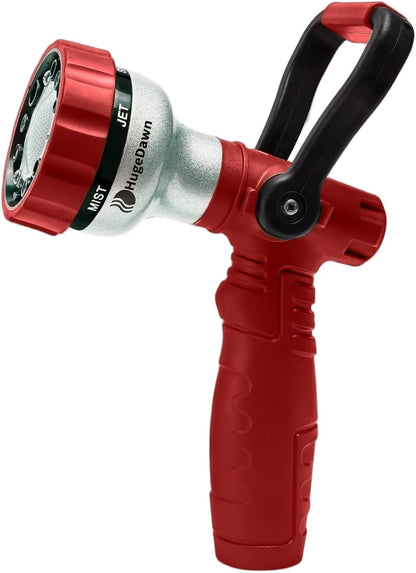 Garden Hose Nozzle, 6 Spray Patterns Heavy Duty Metal Water Nozzle with High Pressure for Watering, Cleaning, Washing (Blue)