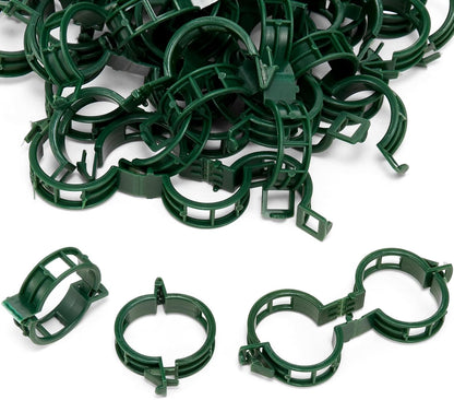 Plant Support Clips 100 PCS, Tomato Vine Clips, Trellis Plastic Clips, Garden Vine Fixing Clips for Climbing Plants, Tomato, Grape, Vegetables and Plants Stalks, Green