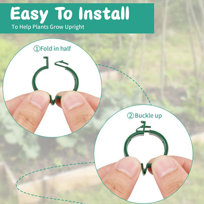 Plant Support Clips 100 PCS, Tomato Vine Clips, Trellis Plastic Clips, Garden Vine Fixing Clips for Climbing Plants, Tomato, Grape, Vegetables and Plants Stalks, Green