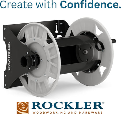 Rockler Wall Mount Vacuum Hose Reel Holds 40 ft 1-1/2 Inch Hose