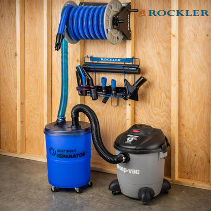 Rockler Wall Mount Vacuum Hose Reel Holds 40 ft 1-1/2 Inch Hose
