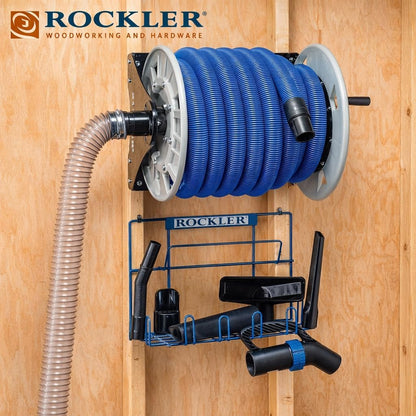Rockler Wall Mount Vacuum Hose Reel Holds 40 ft 1-1/2 Inch Hose