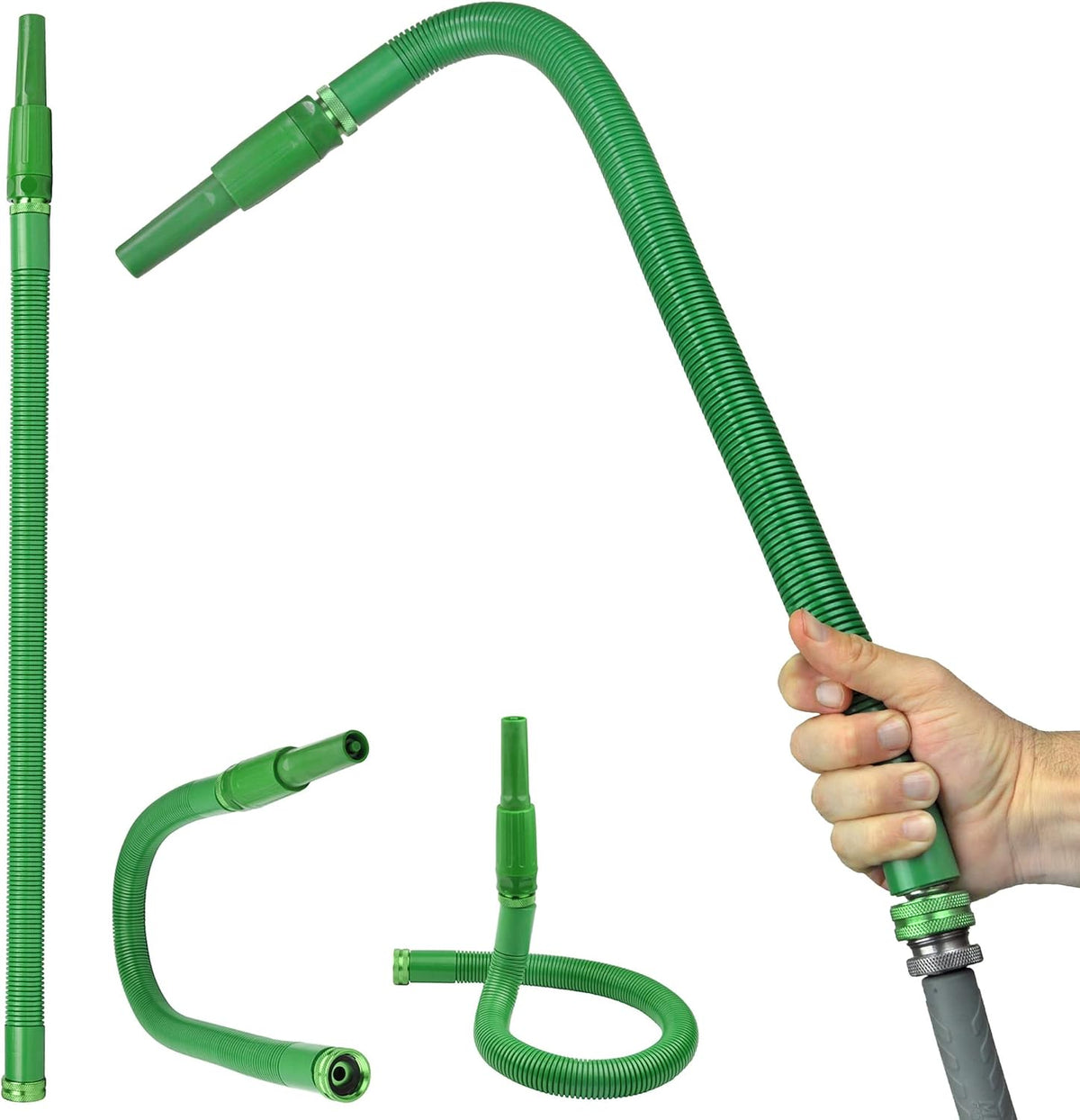Bernini FlexEnd Garden Wand, Flexible Hose Sprayer with Fireman Nozzle for Versatile Watering and Cleaning - 31" Reach, Black
