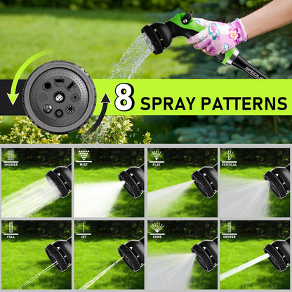 Garden Hose Nozzle with 8 Adjustable Spray Patterns, ABS Hose Sprayer Nozzles with Thumb Control On Off Valve for Easy Flow Control, Use for Watering Plants & Lawns, Washing Cars & Pets