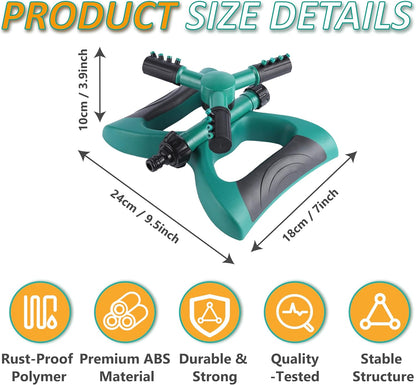 Sprinklers for Yard, 360° Rotating Lawn Sprinkler, Water Saving Sprinkler for Large Area Coverage, Multifunctional Sprinklers for Lawn, Garden, Kids, Pets Playing