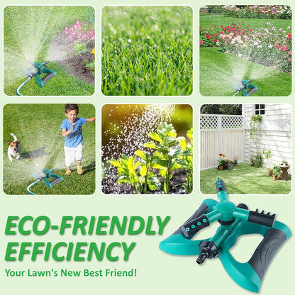 Sprinklers for Yard, 360° Rotating Lawn Sprinkler, Water Saving Sprinkler for Large Area Coverage, Multifunctional Sprinklers for Lawn, Garden, Kids, Pets Playing