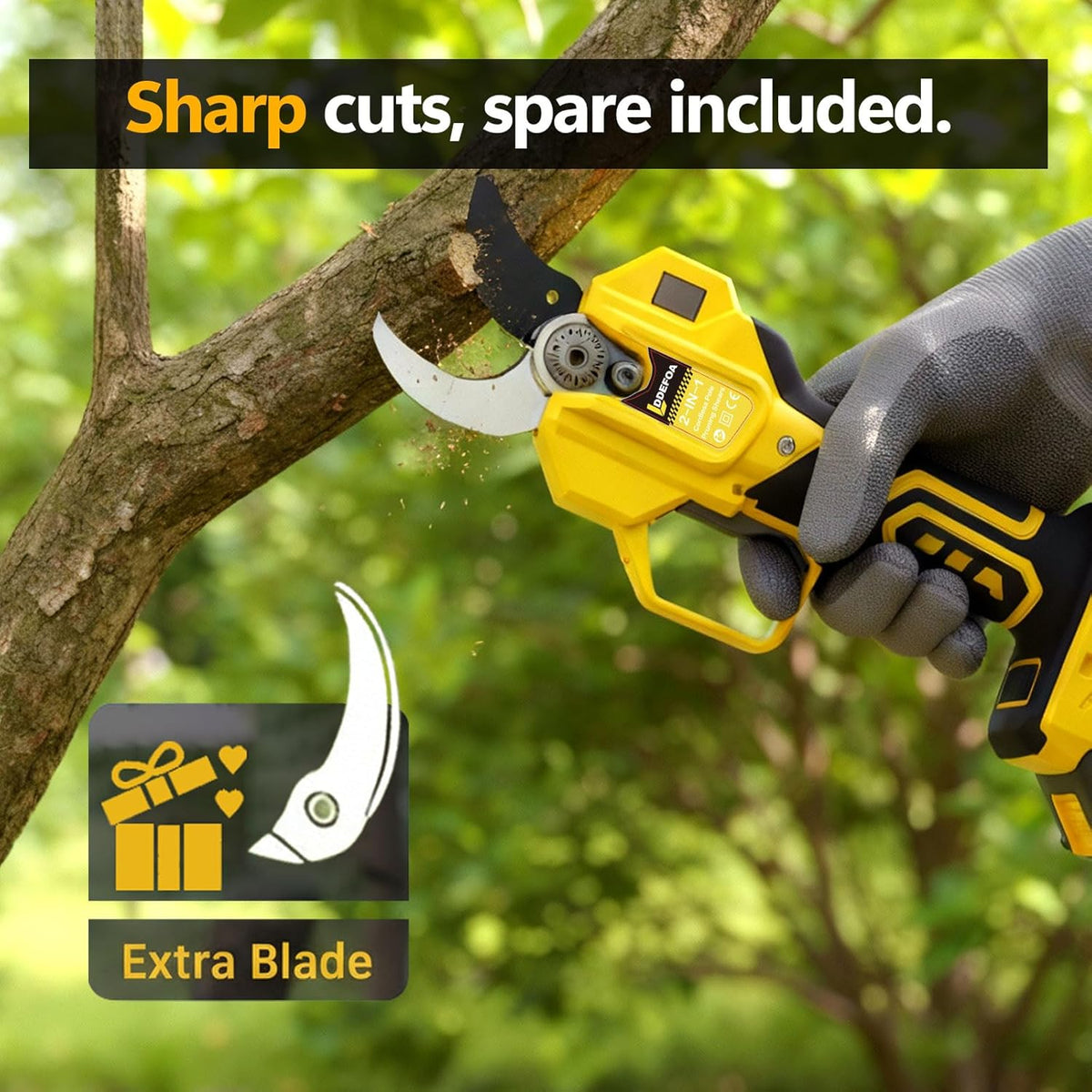2-IN-1 Electric Pole Pruning Shears, 1.6" Cutting Diameter-Brushless Motor, Cordless Power Pruner with Extension Pole, Total Reach of Max 15.58FT, 2×4.0Ah Battery, SK5 Blade×2, LCD,for Garden Trimming