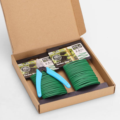 Green Garden Wire with Pliers - 66 Feet 3.5mm Garden Ties Soft Plant Twist Ties Plant Wire for Climbing Plants Tomatoes Support Vines Vegetables Flowers Indoor & Outdoor Gardening Training