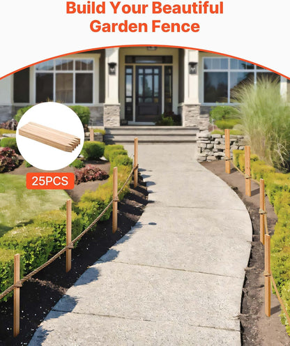 Wooden Garden Stakes, 50 Pcs 36x0.75x0.75 in Survey Grading Stakes, Garden Ground Stake with Sharp Point, Fir Wood Plant Support Stake, Sign Posts for Silt Fence Backyard Boundaries Baselines