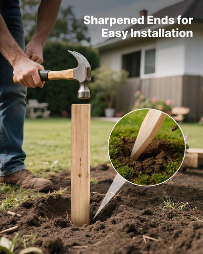 Wooden Garden Stakes, 50 Pcs 36x0.75x0.75 in Survey Grading Stakes, Garden Ground Stake with Sharp Point, Fir Wood Plant Support Stake, Sign Posts for Silt Fence Backyard Boundaries Baselines