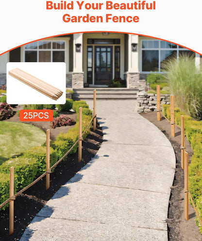 Wooden Garden Stakes, 50 Pcs 36x0.75x0.75 in Survey Grading Stakes, Garden Ground Stake with Sharp Point, Fir Wood Plant Support Stake, Sign Posts for Silt Fence Backyard Boundaries Baselines
