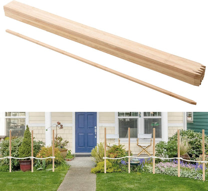 Wooden Garden Stakes, 50 Pcs 36x0.75x0.75 in Survey Grading Stakes, Garden Ground Stake with Sharp Point, Fir Wood Plant Support Stake, Sign Posts for Silt Fence Backyard Boundaries Baselines