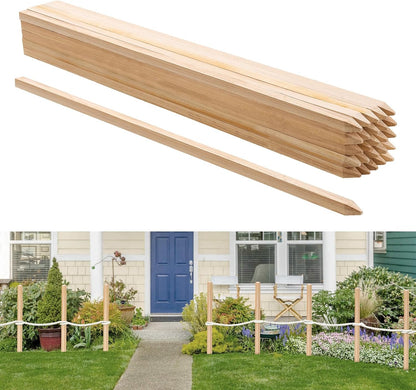 Wooden Garden Stakes, 50 Pcs 36x0.75x0.75 in Survey Grading Stakes, Garden Ground Stake with Sharp Point, Fir Wood Plant Support Stake, Sign Posts for Silt Fence Backyard Boundaries Baselines