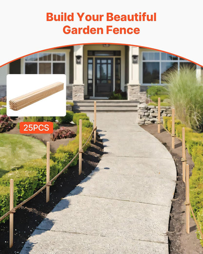 Wooden Garden Stakes, 50 Pcs 36x0.75x0.75 in Survey Grading Stakes, Garden Ground Stake with Sharp Point, Fir Wood Plant Support Stake, Sign Posts for Silt Fence Backyard Boundaries Baselines