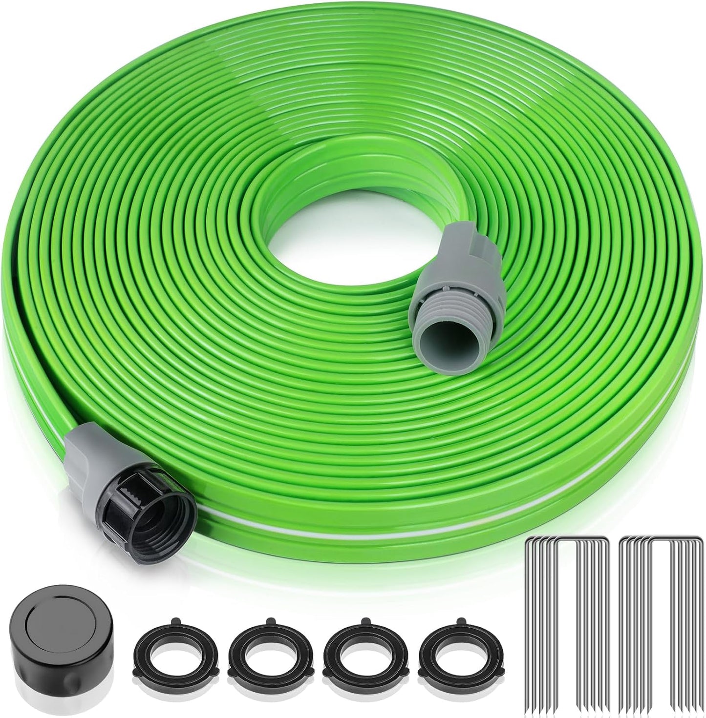 Heavy Duty Sprinkler Soaker Hose 100 FT, Flat Garden Hose with Holes