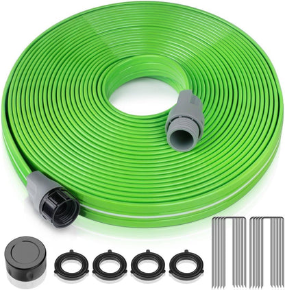 Heavy Duty Sprinkler Soaker Hose 100 FT, Flat Garden Hose with Holes