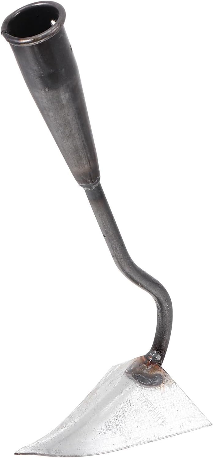 Triangle Hoe 12.4 Inch Manual Garden Cultivator with Sturdy Iron Head for Soil Digging Weeding and Manuring in Home Lawn and Farm Care