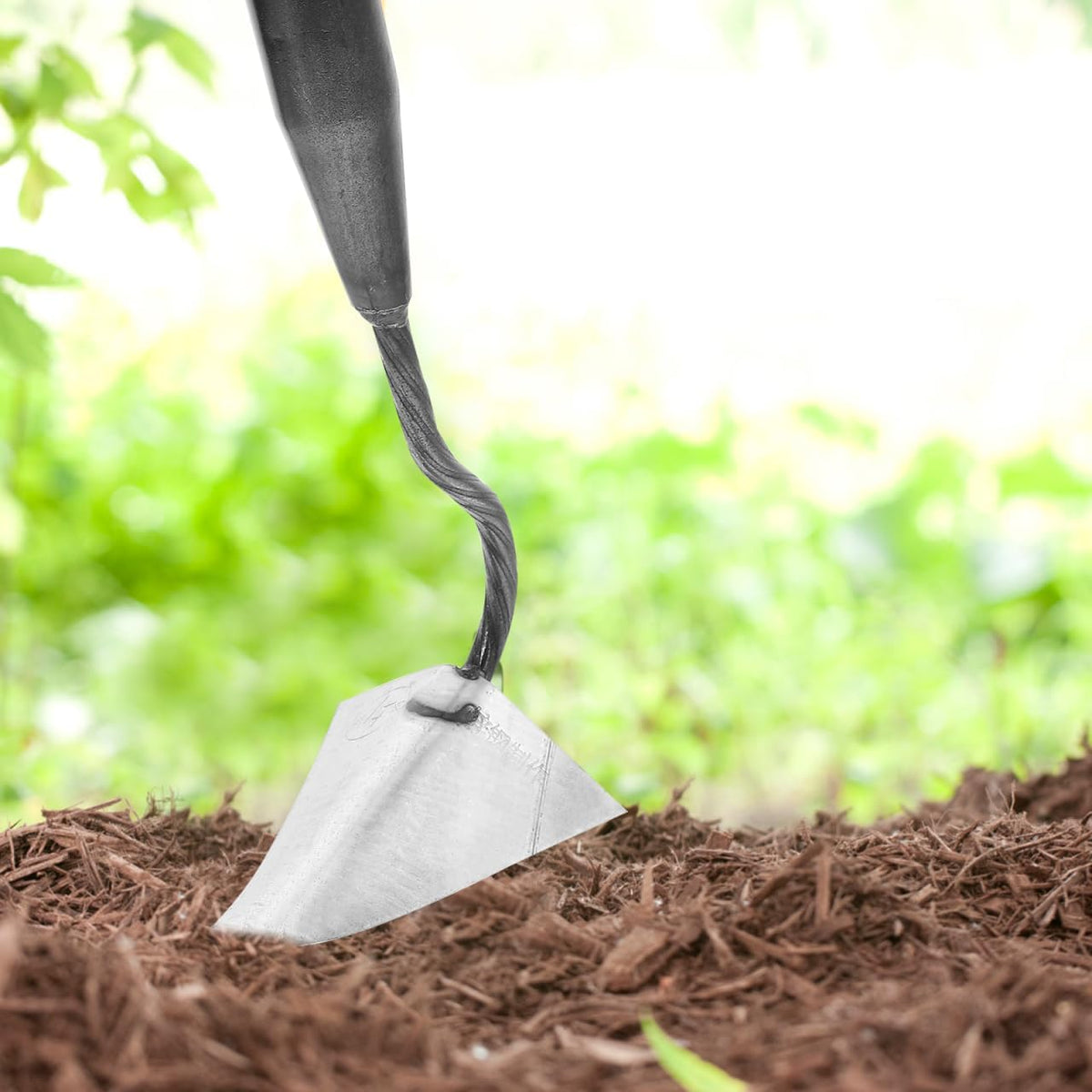 Triangle Hoe 12.4 Inch Manual Garden Cultivator with Sturdy Iron Head for Soil Digging Weeding and Manuring in Home Lawn and Farm Care