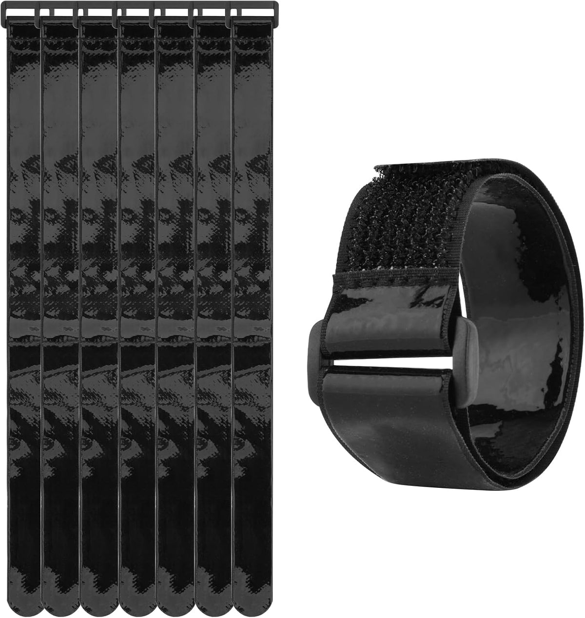 Cinch Straps with Anti-Slip Silicone Strips, 1 x 14" Hook & Loop Fastening Cable Strap Heavy Duty Multipurpose Straps for Extension Cord Cable Ropes Bike RV & Hose Organization Storage