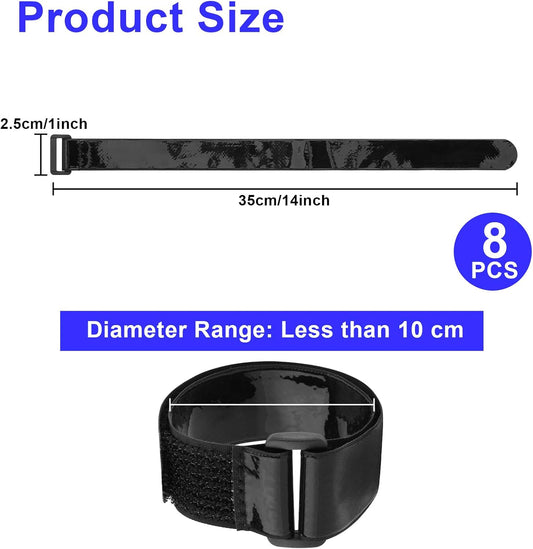 Cinch Straps with Anti-Slip Silicone Strips, 1 x 14" Hook & Loop Fastening Cable Strap Heavy Duty Multipurpose Straps for Extension Cord Cable Ropes Bike RV & Hose Organization Storage