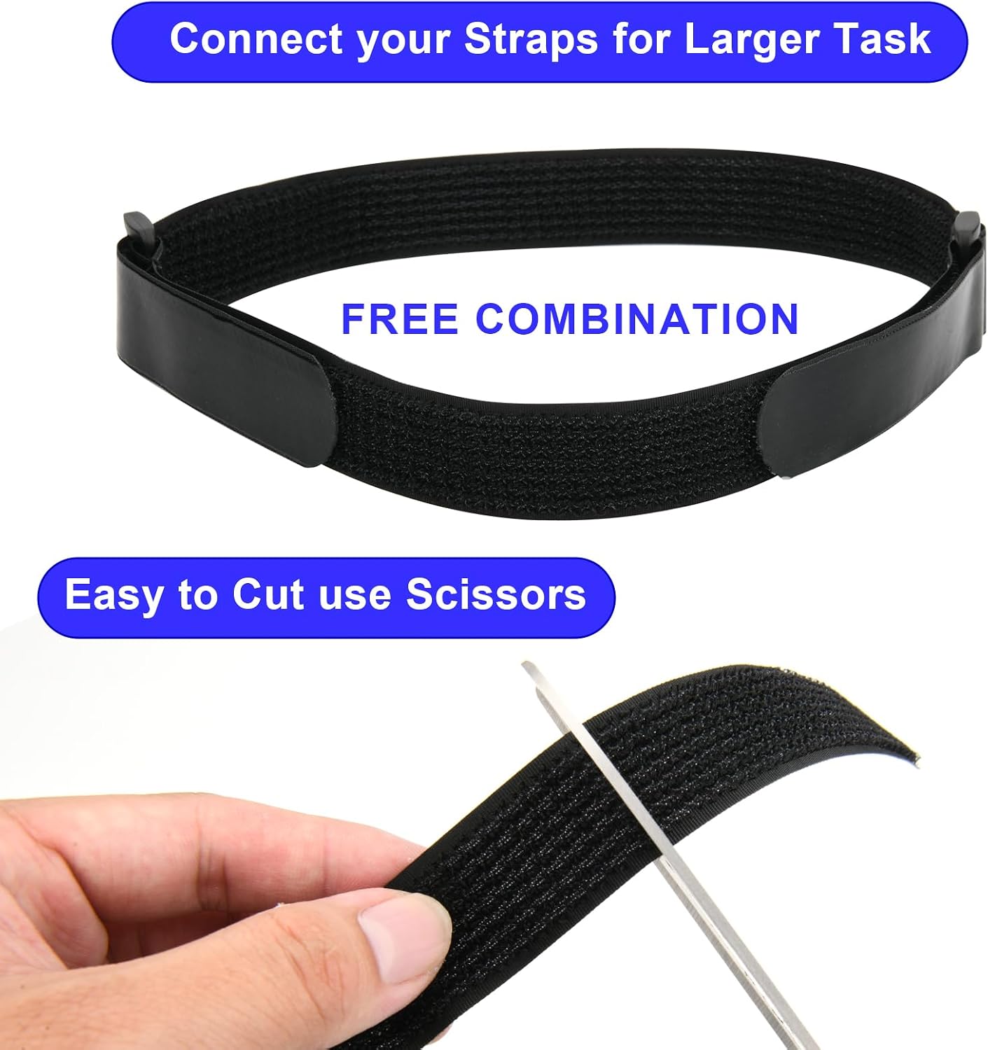 Cinch Straps with Anti-Slip Silicone Strips, 1 x 14" Hook & Loop Fastening Cable Strap Heavy Duty Multipurpose Straps for Extension Cord Cable Ropes Bike RV & Hose Organization Storage