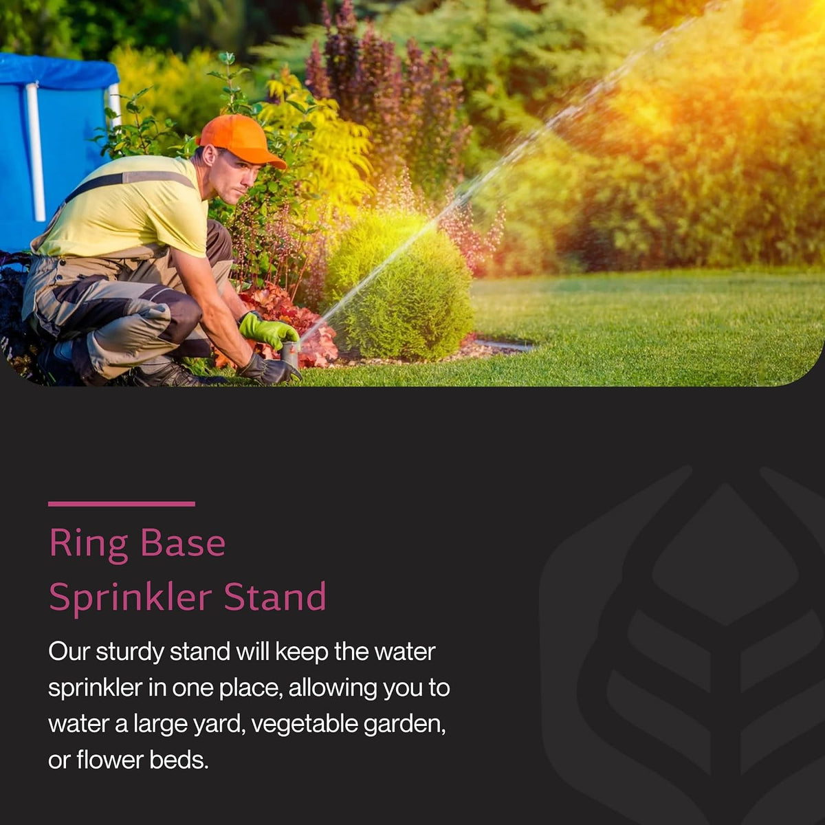 Ring Base Sprinkler Stand, Lawn Care Tool, 3/4" Head