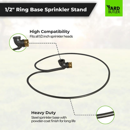 Ring Base Sprinkler Stand, Lawn Care Tool, 3/4" Head