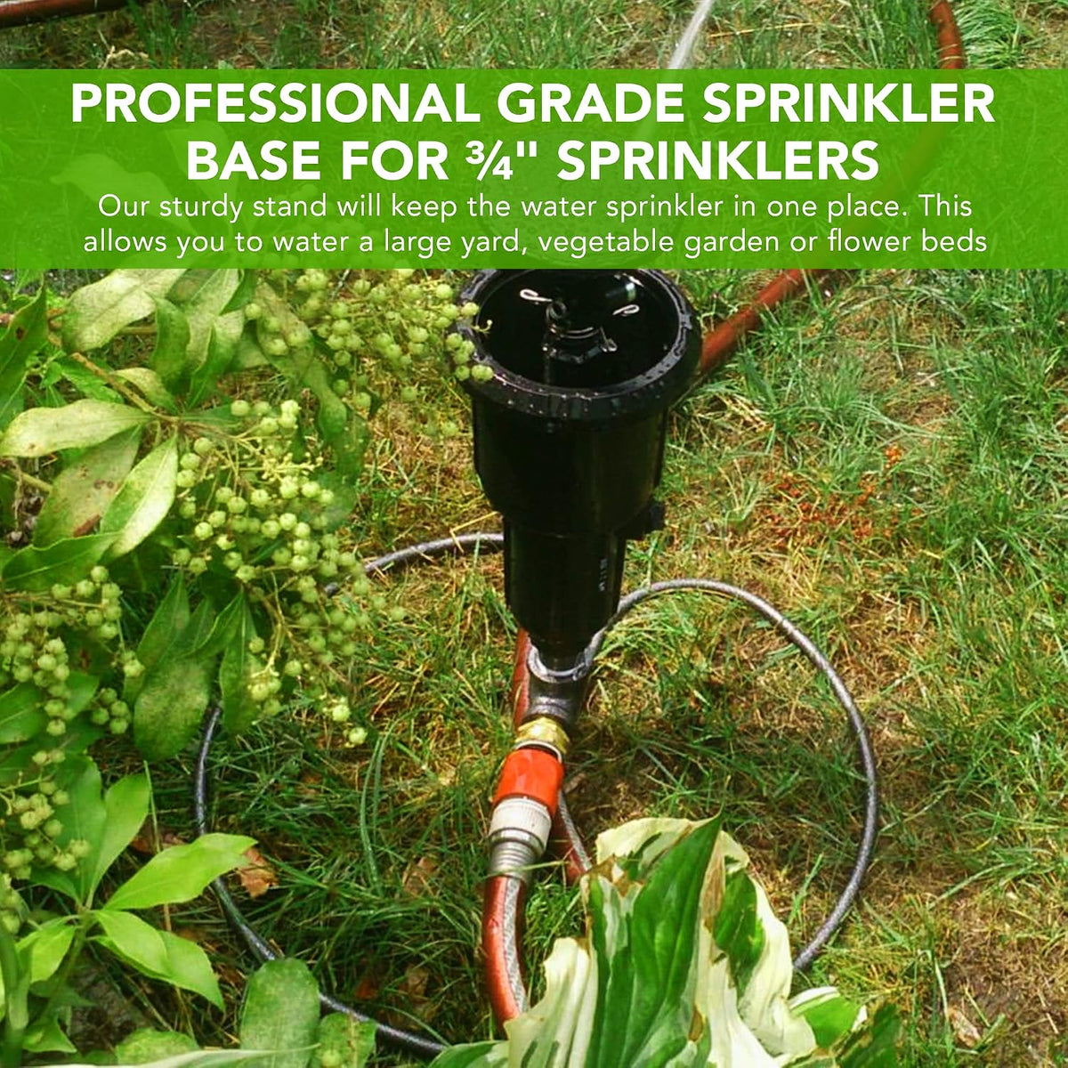 Ring Base Sprinkler Stand, Lawn Care Tool, 3/4" Head