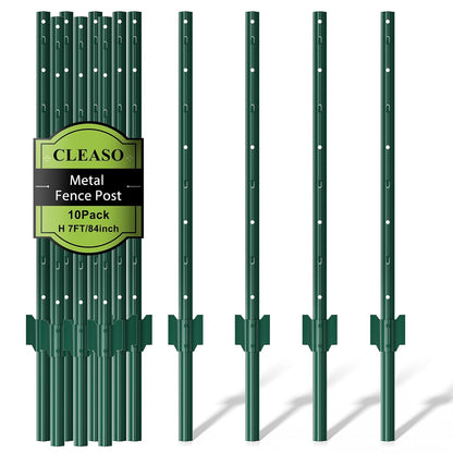 Metal Fence Posts Heavy Duty U-Post Stakes for Wire Fencing, 5 FT Black