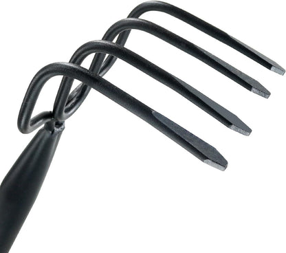 4 Tine Cultivator Rake 59'', 4 Prong Claw Garden Rake Long Handle
