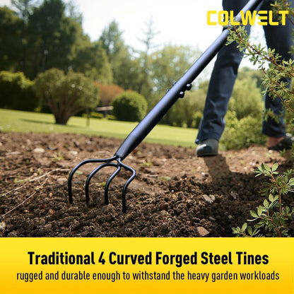 4 Tine Cultivator Rake 59'', 4 Prong Claw Garden Rake Long Handle