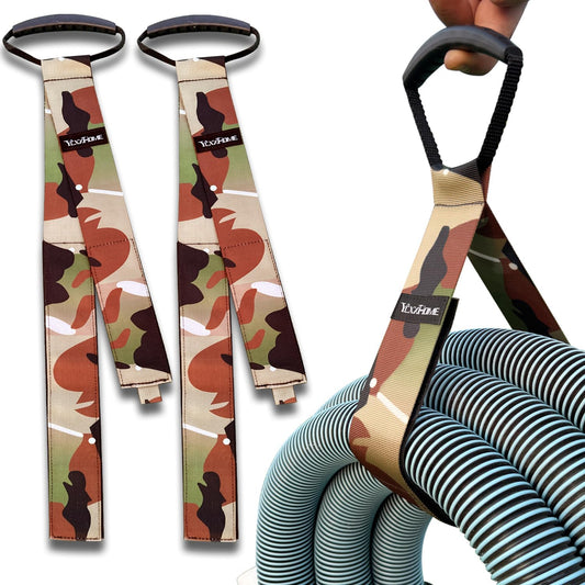 2 PCS Camouflage Heavy Duty Carrying Strap Extension Cord Organizer & Hose Storage Straps–28" Nylon-Like PP, Adjustable Hook and Loop Wrap It Storage Straps Velcro for Garage Tools, Garden Hose