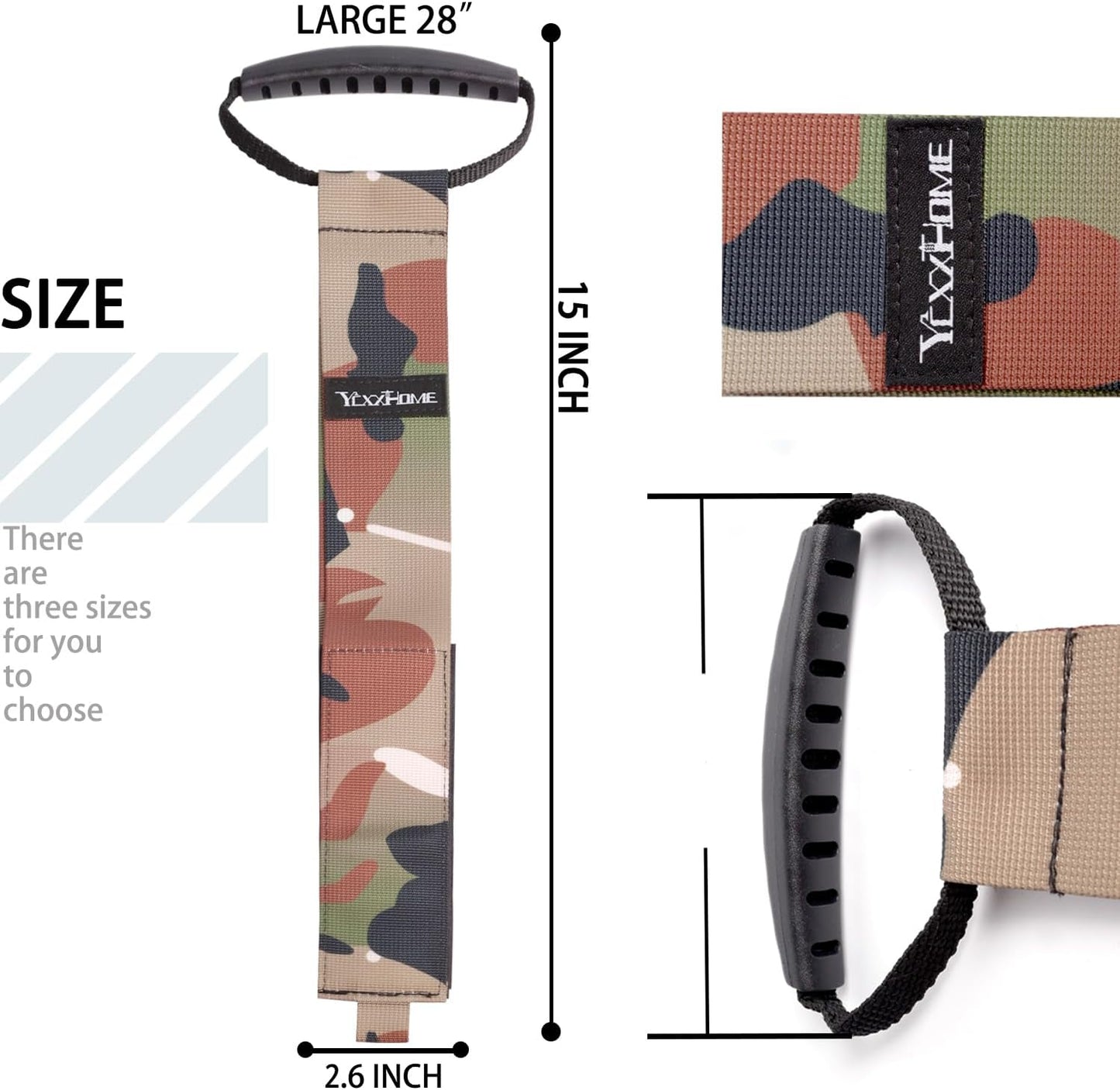 2 PCS Camouflage Heavy Duty Carrying Strap Extension Cord Organizer & Hose Storage Straps–28" Nylon-Like PP, Adjustable Hook and Loop Wrap It Storage Straps Velcro for Garage Tools, Garden Hose