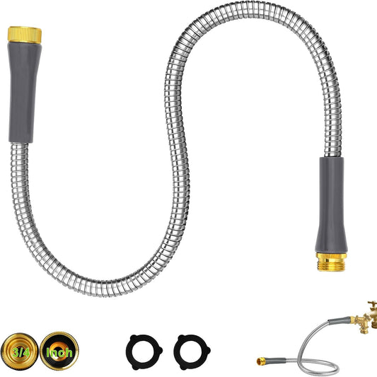 Short Garden Hose 3ft, Stainless Steel Male to Female Leader Hose