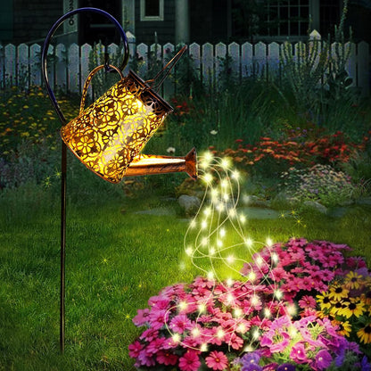 Solar Watering Can Lights with Cascading Lights,Solar Lantern Light Outdoor,Large Hanging Solar Powered Lantern Outdoor,Garden Porch Patio Yard Decor,Gardening Gifts for Women