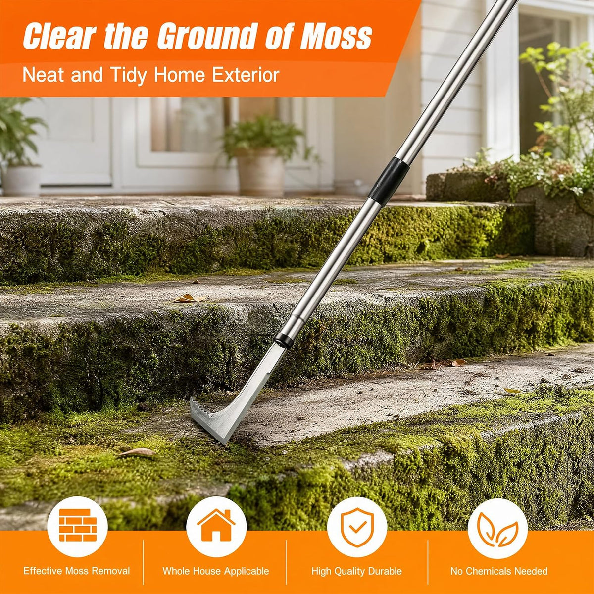 47.24'' Crack Weeder, Stainless Steel Manual Crevice Weeding Tool, Long Handle Weed Grabber Remover, L-Shaped Manual Weeder Puller, Durable Crevice Weeding Tool for Sidewalk Garden Lawn
