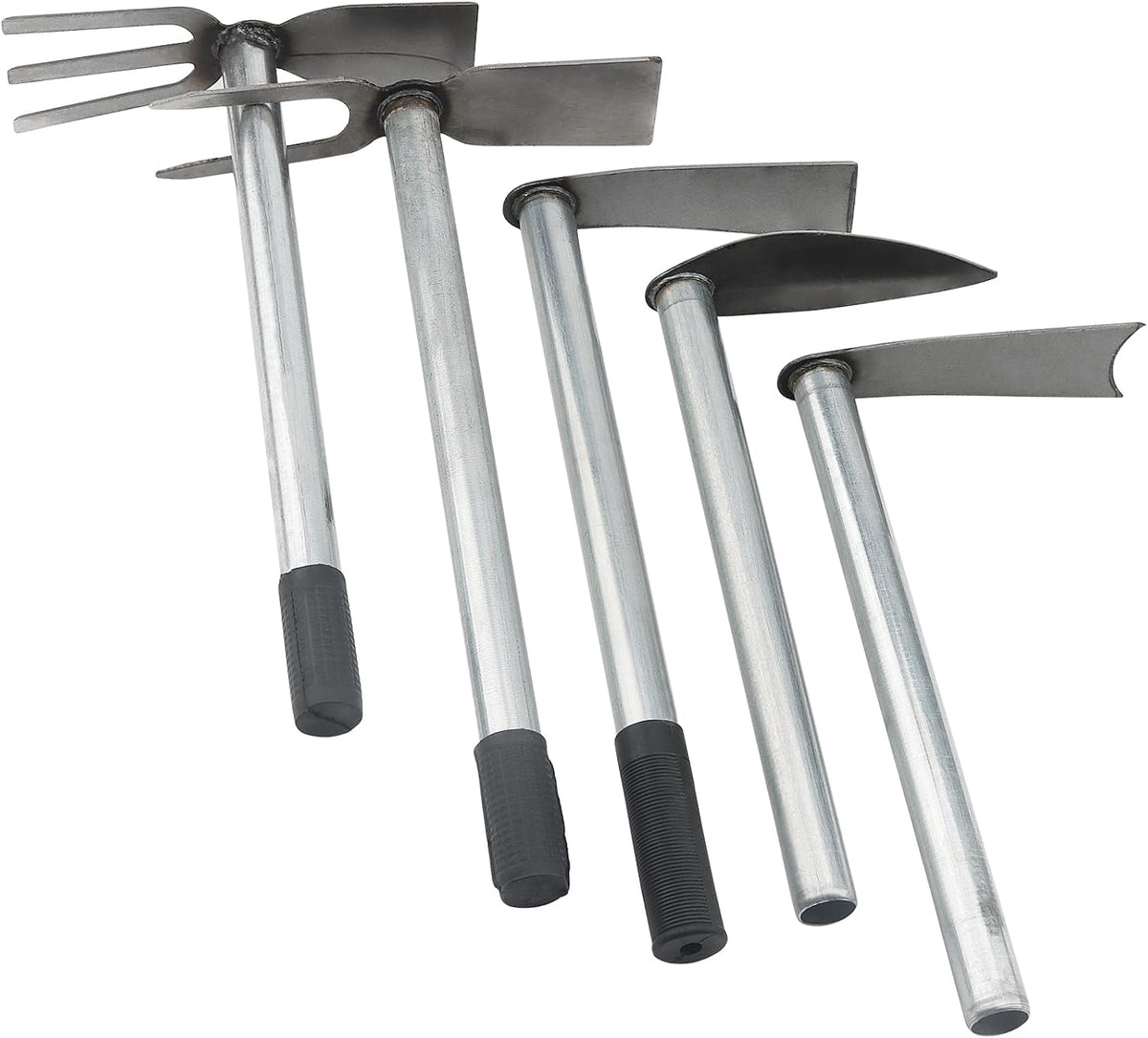 5 PCS Garden Hoe Tool Set, Cultivator Hand Tiller, Digging Hoes