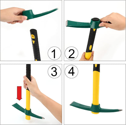5 PCS Garden Hoe Tool Set, Cultivator Hand Tiller, Digging Hoes