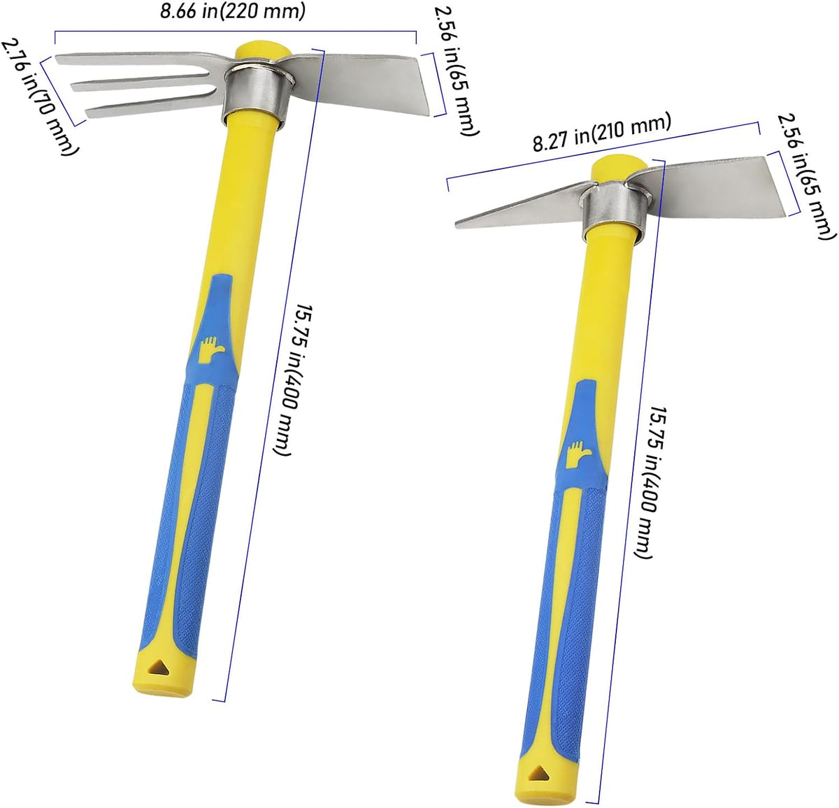 5 PCS Garden Hoe Tool Set, Cultivator Hand Tiller, Digging Hoes