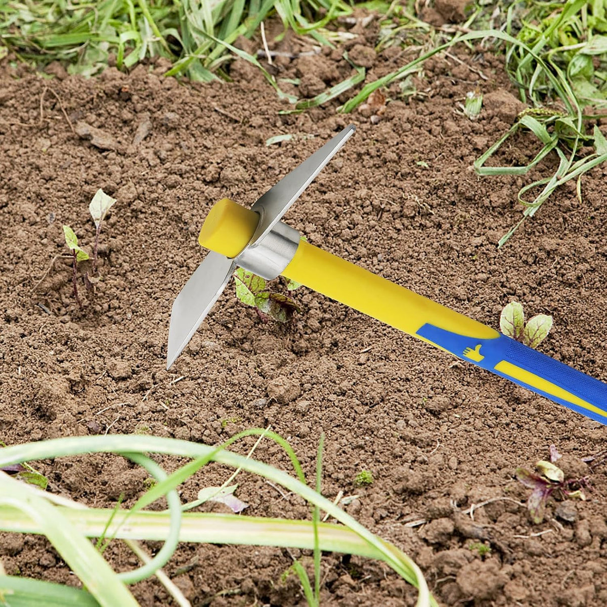 5 PCS Garden Hoe Tool Set, Cultivator Hand Tiller, Digging Hoes