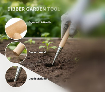 Garden Seed Dibber Planter Tool, Hand Bulb Hole Digger Tool