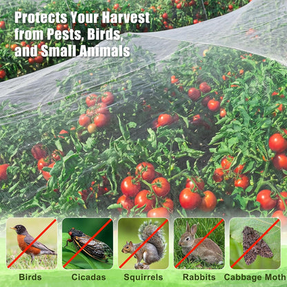 Deer Fence Netting Garden Netting Bird Netting - 7x100ft UV-Protected Garden Fence for Plant with 3/4" Fine Mesh - Includes 10 Stakes & 50 Zip Ties for Easy Installation